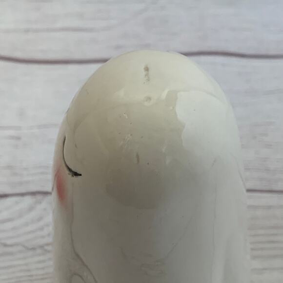 White Halloween Blushing Ghost with Rosy Cheeks Ceramic 8 1/2"H - Picture 7 of 11